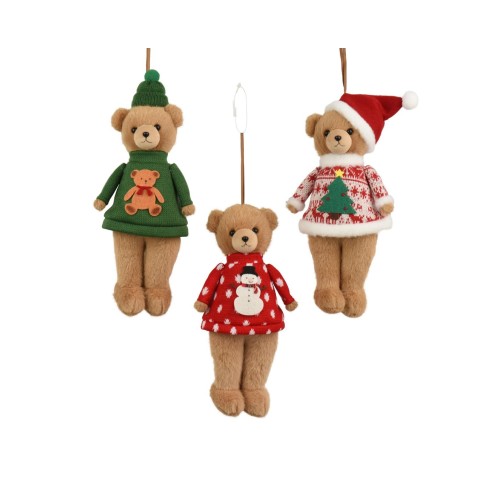 ORSETTO DA APPENDERE CAPPELLO NATALE H.10